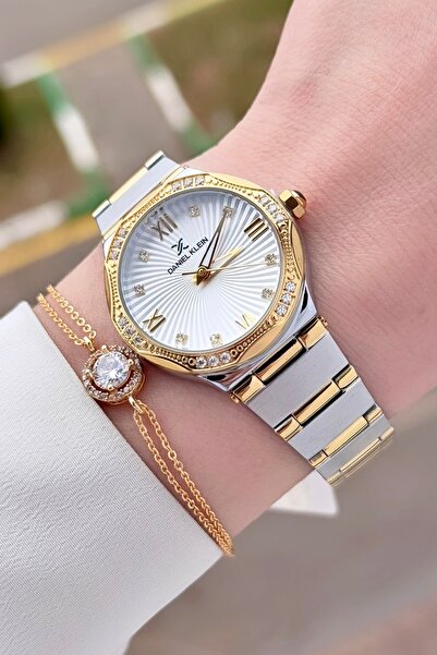 Daniel Klein Gold Gümüş Renk Kadın Kol Saati ve Bileklik