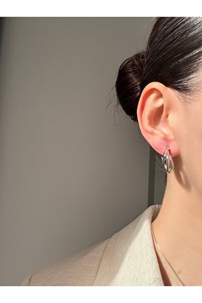 Ressia Vintage Asymmetrical Cut Three Rows Hoop Earrings