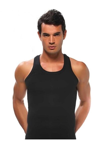 GÜMÜŞ قميص داخلي رامبو رياضي من القطن باللون الأسود للرجال مكون من 3 قطع