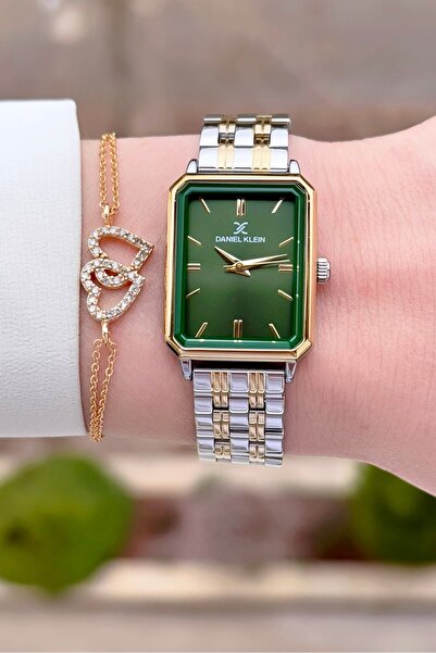 Daniel Klein Kadranı Yeşil Kordonu Sarı Silver Renk 24 Ay Garantili Kadın Kol...