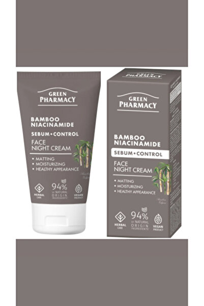 Green Pharmacy Sebum-Control Bamboo and Niacinamide Night Face Cream for Comb...