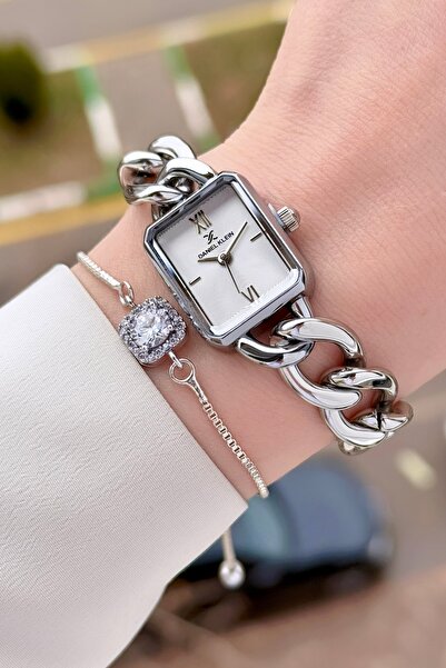 Daniel Klein Gümüş Renk Kadın Kol Saati ve Bielklik