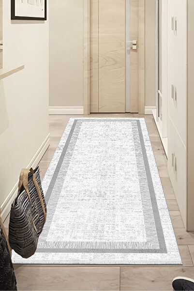 VOPTEKS Gri Halı Salon Halısı Makinede Yıkanabilir Halı Kaymaz Taban Halı