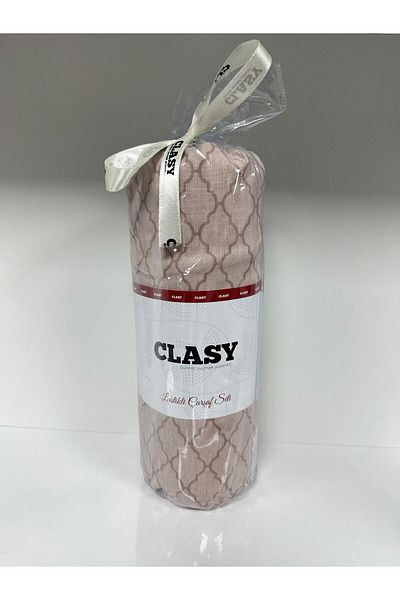 Clasy طقم ملاءات جاهزة مخططة فردية من Ranforce - قهوة حليب Flz2