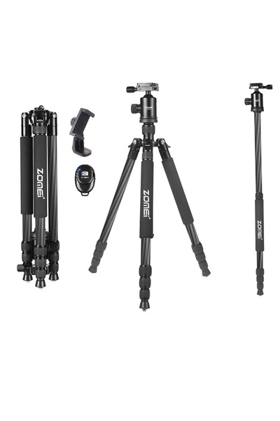 zomei Z818C Profesyonel Karbon Fiber Tripod-Monopod-Ultra Hafif Materyal
