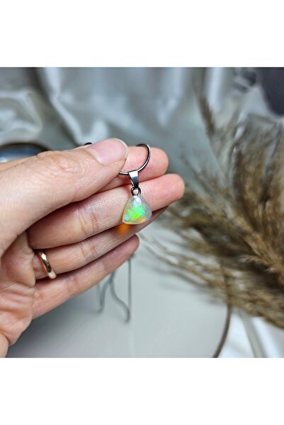 Singincraft Multicolor Mini Opal Doğal Taş Kolye - 10 | El Yapımı Tasarım Ürü...