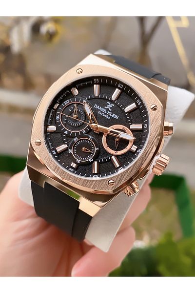 Daniel Klein Exclusive Black Color Internal Functions Active Men's Wrist Watch - Bracelet Gift