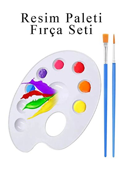 everart Resim Paleti ve Resim Fırça Seti 1 Paket Ressam Paleti Boyama Fırçası Akrilik Boya Guaj Boya Suluboy