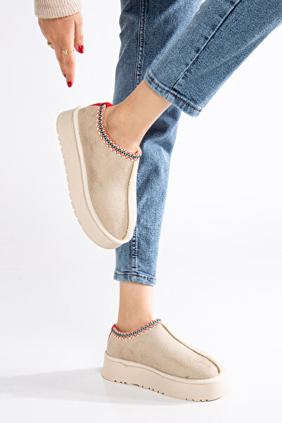 moun shoes Cream Colored Women's/girls' Ultra Slippers - Special Model