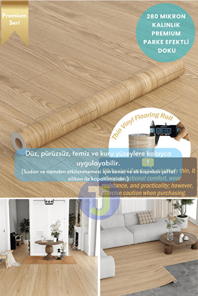 Technojet Premium Textured Hardwood Pattern Floor - Kitchen, Cabinet, and Duvet Covered, 60Cmx100Cm