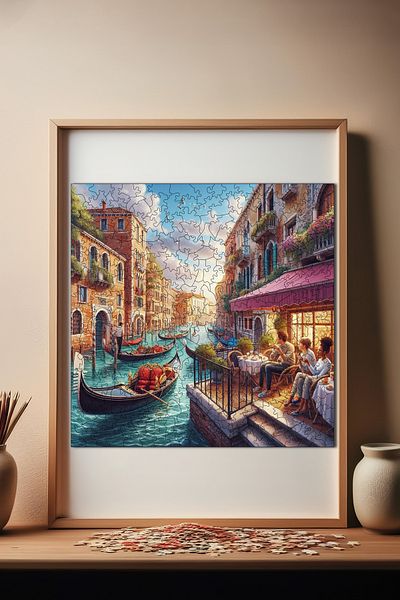 Pinecone لغز خشبي فريد بعد الظهر في البندقية - بازل قطع 353 قطعة، 29x29 سم، S1-21