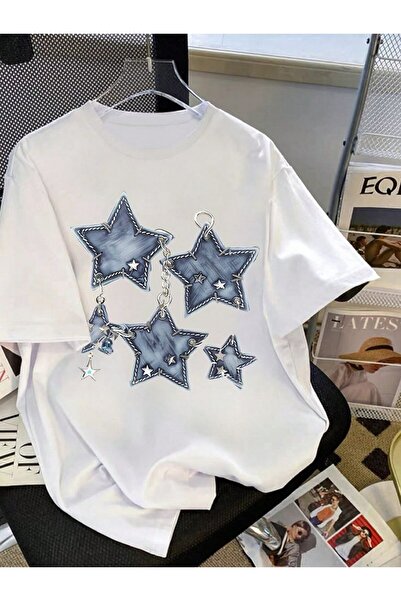 Tarzsokak Λευκό μπλουζάκι με αστεράκι