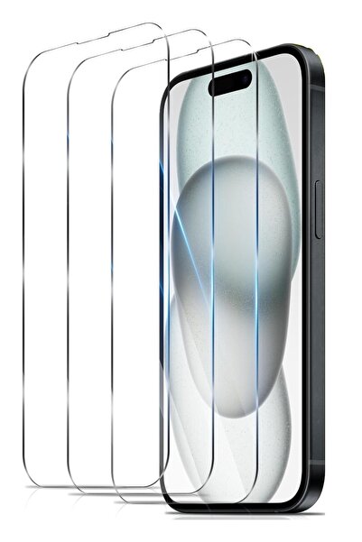 Evax 3'lü Paket iPhone 15 Plus Uyumlu Temperli HD+ Cam Ekran Koruyucu (3'lü P...