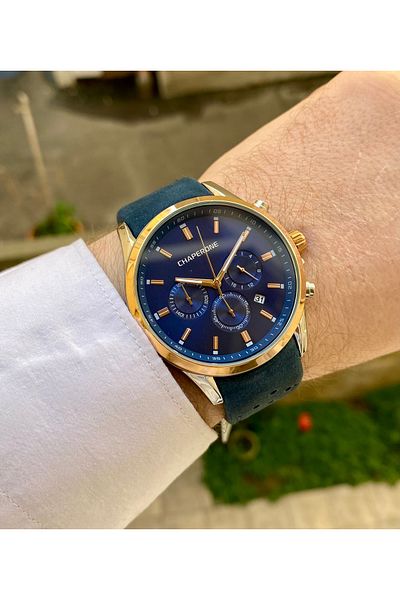 Reward Chaporone Suede Cord Navy Color Waterproof Men Wrist Watch Bracelet Gift