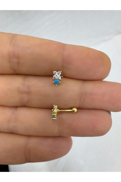 Arescollection Zirkon taşlı  1 adet tragus helix lobe conch flat lobe uyumlu ...