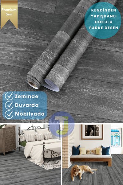 Technojet Premium Textured Hardwood Pattern Floor - Kitchen, Wall and Cabinetcovering 60Cmx300Cm