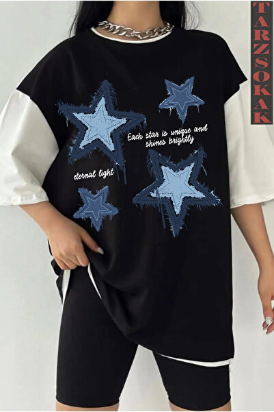 Tarzsokak STELA CU MODEL Negru Oversize Dublă Culoare