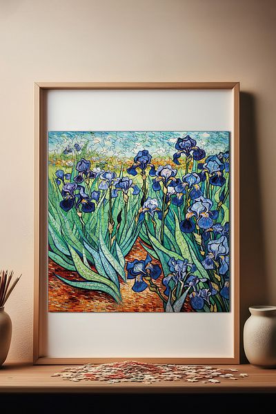 Pinecone Van Gogh Irises Reproduction - Wooden Puzzle, Unique Piece, Puzzle 353 Pieces, 29X29 cm S1-31