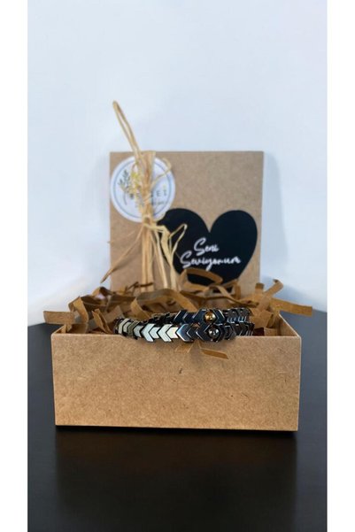Bensei Takı Dükkanı Bensei̇ Dear Bracelet, Set of 2 Bracelets with Hematite Stone