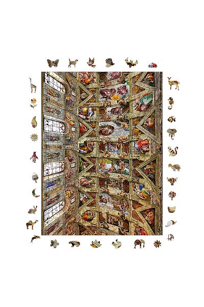Pinecone Sistina Chapel Wooden Puzzle - 450 Pieces, 29X39 Cm, Unique Puzzle R1-17