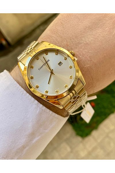 Reward Chaporone Gold Color Steel Waterproof Mens Wrist Watch Bracelet Gift