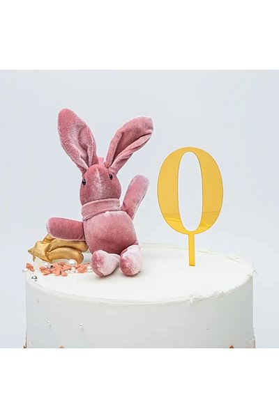 VENON Plexiglass Gold 5X11 - Happy Birthday Cake Decoration for Birthday, Happy Birthday Cake with Age Number