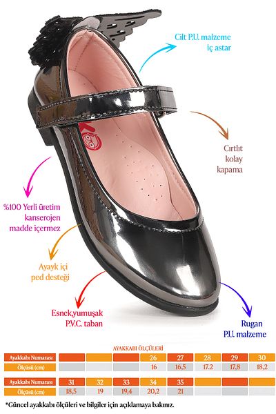 KARAMAZI Kids Friga Butterfly Velcro Girls' Ballerina Shoes