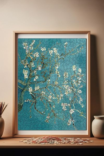 Pinecone شجرة اللوز فان جوخ - ألغاز خشبية مكونة من 450 قطعة مقاس 29 × 39 سم R1-03