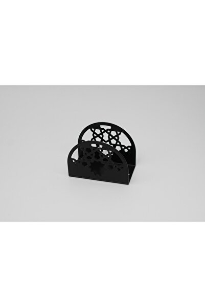 MAVİ TREND Seljuk Model Black Napkin Holder Metal Tabletop Tableware Decorative