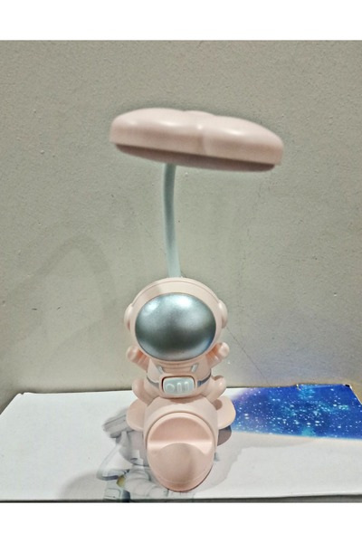 Genel Markalar Minik astronot pembe masa lambası, kalemlik, telefon tutucu