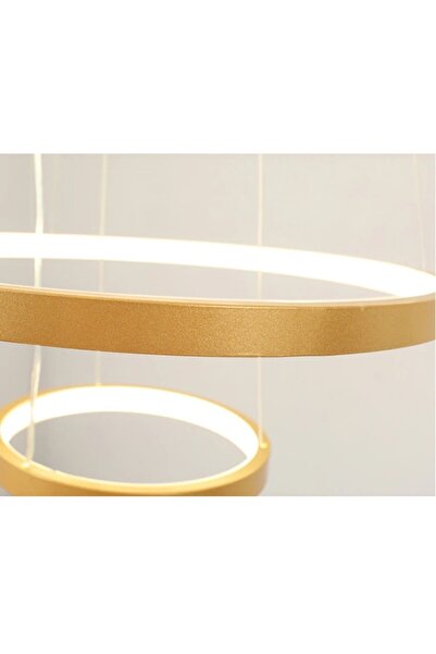 N Naturel Aydınlatma 3LÜ LEDLİ ÇEMBER AVİZE / 3 RENK IŞIK / 20-40-60cm / KUMANDALI