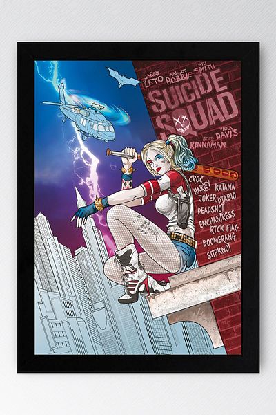 Saturn Pictură înrămată Harley Quinn - Pictură poster film Suicide Squad