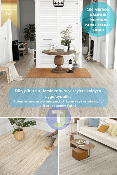 Technojet Kendinden Yapışkanlı Dokulu Parke Desen Premium Zemin Mutfak Duvar DolapKaplama 60cmX500cm