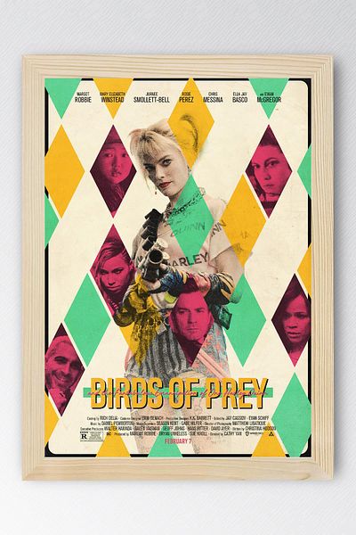 Saturn Harley Quinn Framed Painting - Birds of Prey Movie Poster Painting