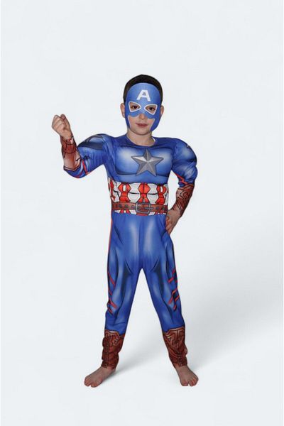 SEDİRLİ Superhero Muscle Costume New Season Muscle Fiber Filled America Masked Costume