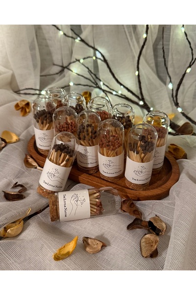 THE LITTLE NATURE Mantar Kapaklı Cam Fanusta Kibrit