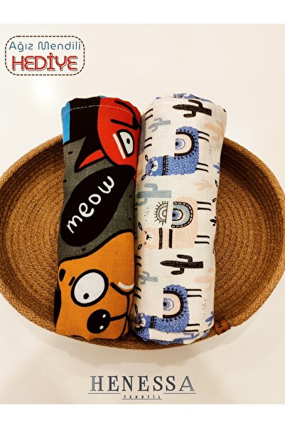 HENESSA TEKSTİL طقم بطانية وبطانية موسلين مكون من قطعتين - 100% قطن، معتمد من...