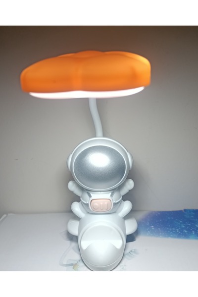 Mugs and love Minik astronot beyaz- pembemasa lambası, kalemlik, telefon tutucu