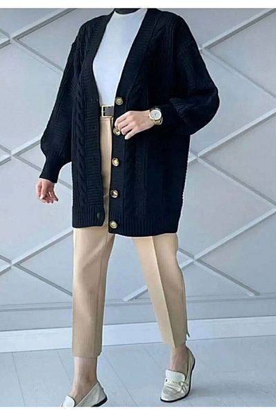 moda mh CARDIGAN TRicotaj CU MODEL CU 5 BUTONE CU DETALAT MÂNER BALON