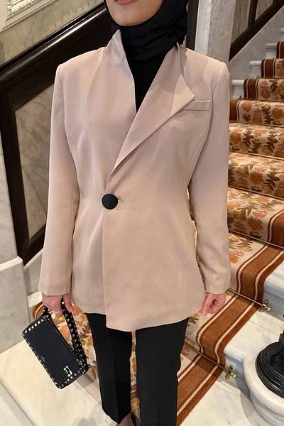 Melike Tatar Stone Lined Crepe Jacket 32-2301