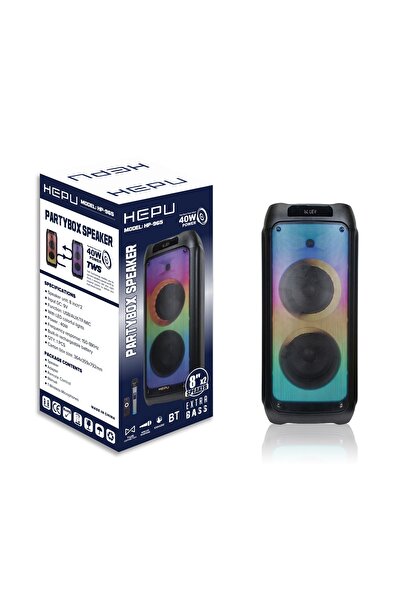 HEPU HP 965 Şarjlı Taşınabilir40 watt Rms 2*8 inch Bluetooth Hoparlör