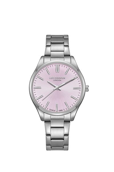 Lee Cooper Lee Cooper Women's VJ21C1 Movement Watch, Analog Display and Metal Strap - LC08011.380, Pink