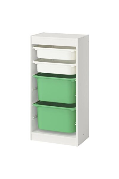 IKEA - TROFAST, saklama ünitesi, beyaz-parlak yeşil, 46x30x94 cm