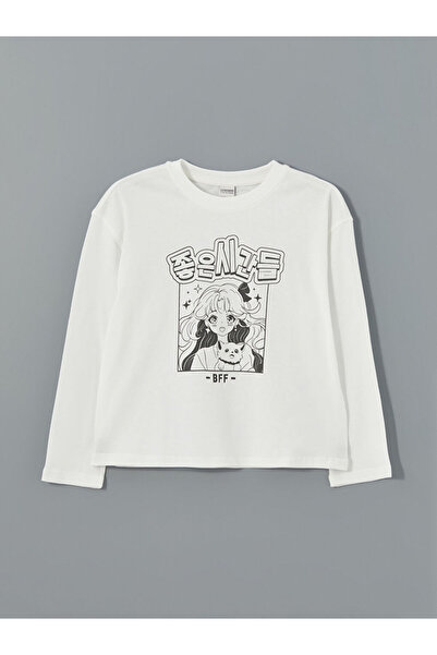 LC Waikiki منتجات فريزن ستور التي لا مثيل لها I تي شيرت بناتي بياقة صفرية من ...