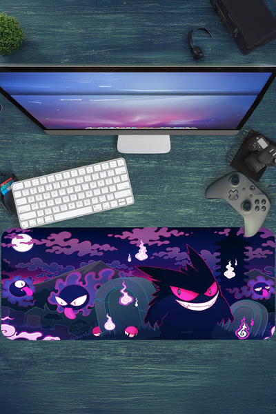 urzuva Gaming Oyuncu XL Mouse Pad Kaydırmaz Dikişli Mousepad 80x30 cm Gengar