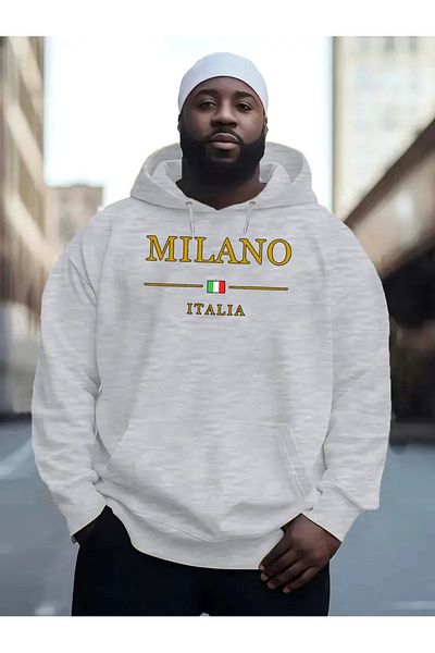 Pink Sky Milano Italy Printed Sweatshirt Winter with Fleece Inside