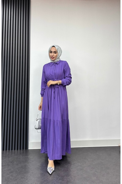 FREEMİH TEKSTİL Lara Laced Wrapped Fabric Dress