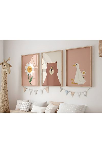 Home Σετ 3 αφίσες Cute Nature Friends, Είδη διακόσμησης παιδικού δωματίου, Παιδιά και μωρά