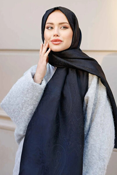 aldyoo Ethnic Etro Pattern Voile Black Shawl (70 X 180 cm)