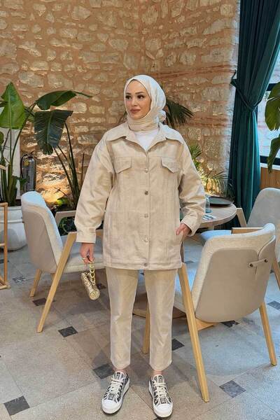 Melike Tatar Παντελόνι Gabardine με ΧΡΥΣΟ Φύλλο 32-3502